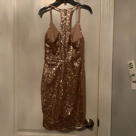 Rose gold sequin homecoming dress - Picture 4 of 4